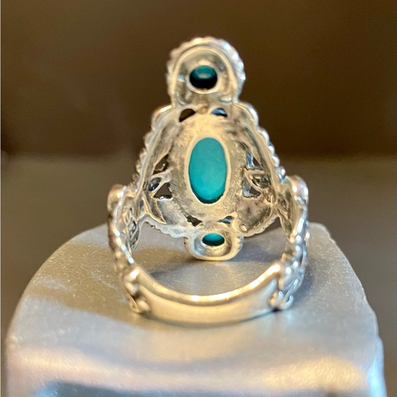 Sterling Turquoise Ring by Carolyn Pollack Size 9 - Picture 5 of 10